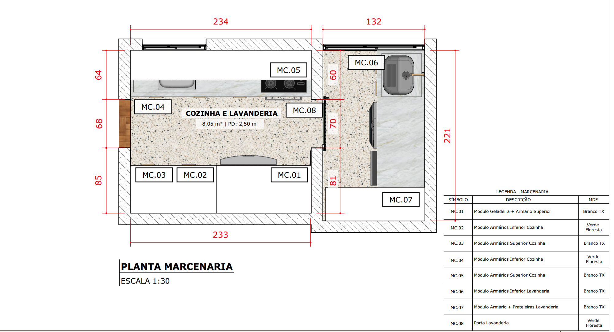 Planta de marcenaria